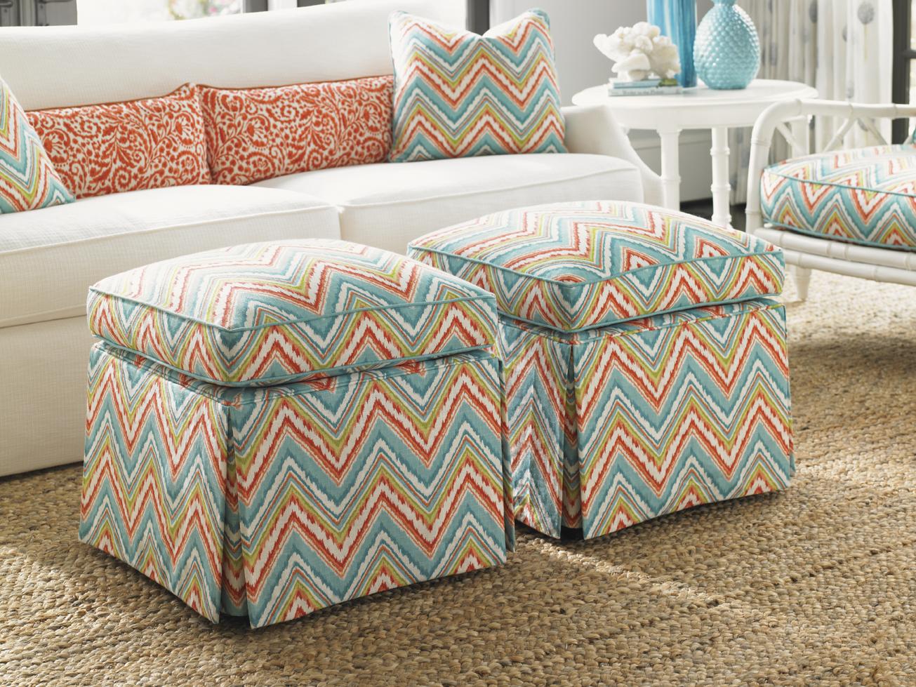 Tommy Bahama Home Ivory Key 7588-44 Square Half Moon Caye Ottoman